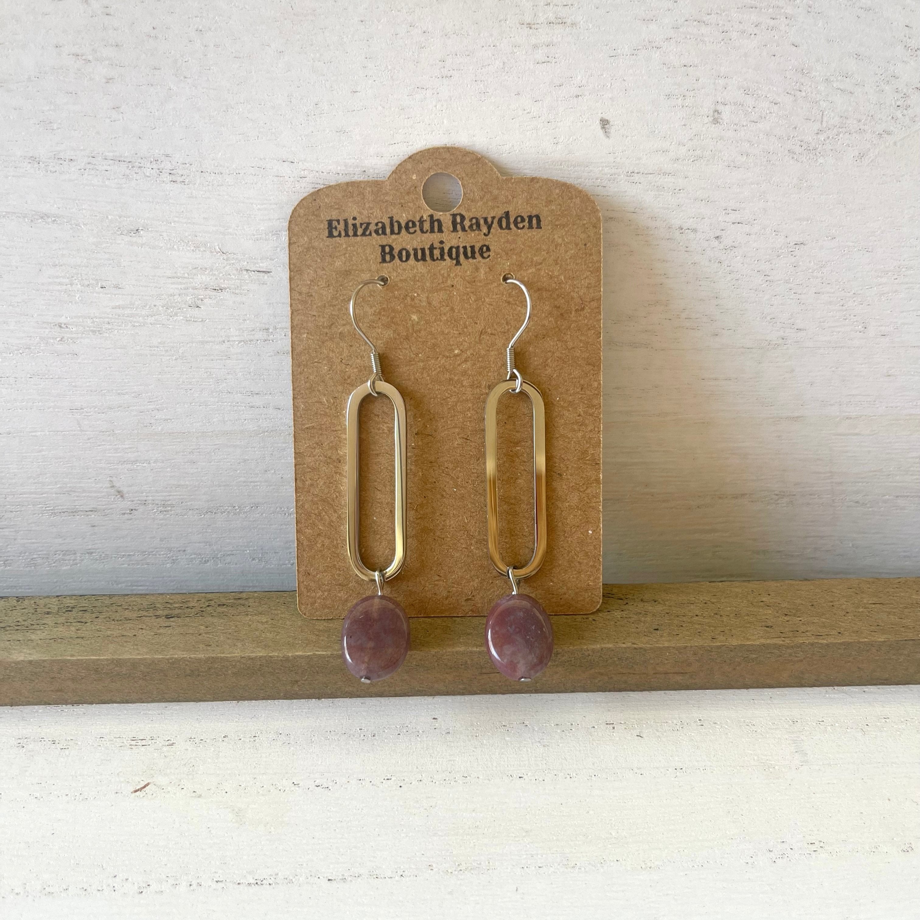 Handcrafted earrings with stainless steel earring wires.
Stainless steel components.
Fancy jasper stones.