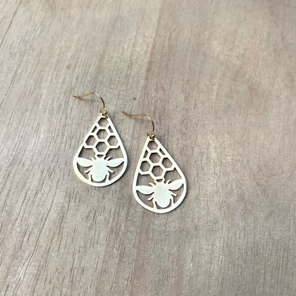 Handcrafted earrings with18K gold plated stainless steel.