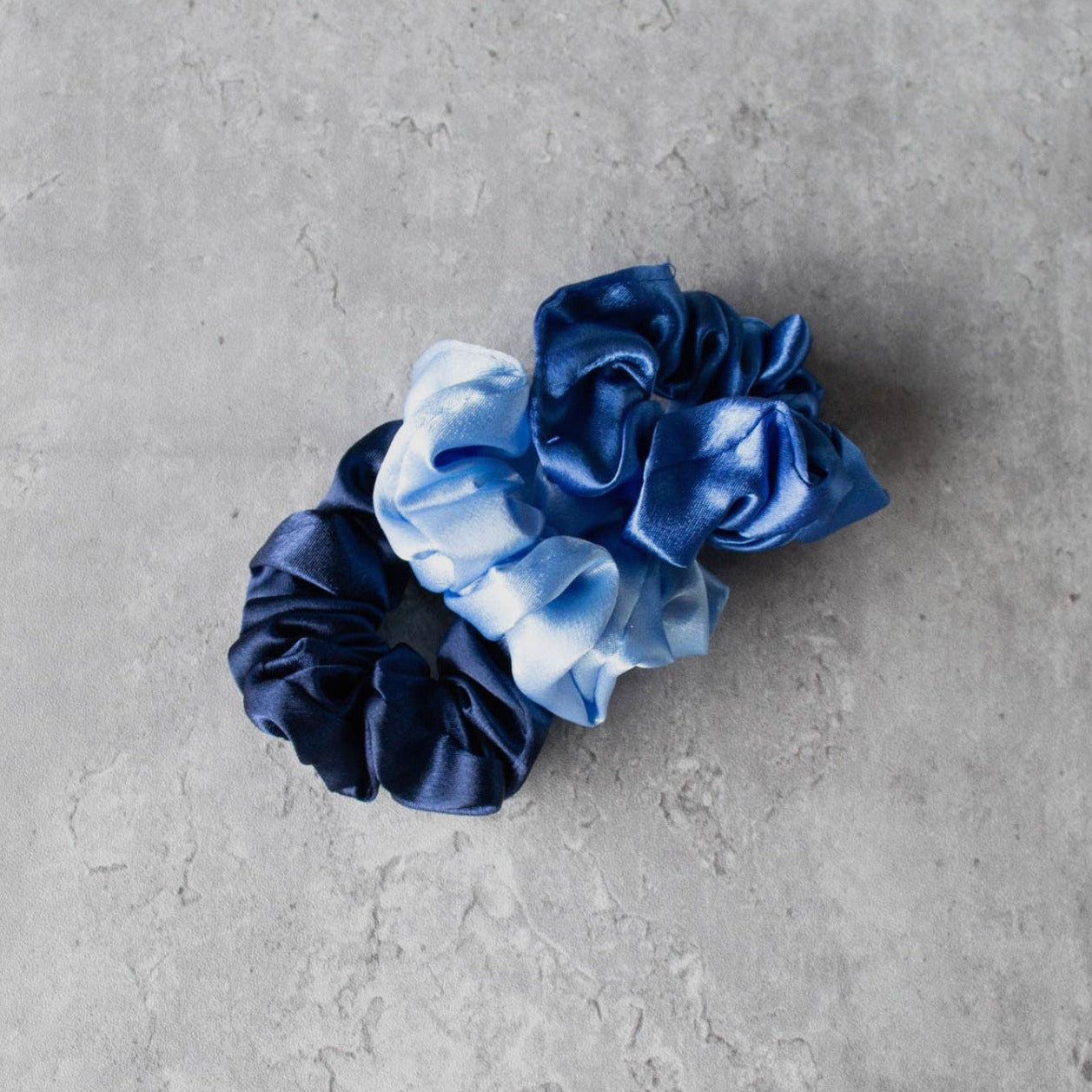 Satin hair scrunchie set. Set of 3.