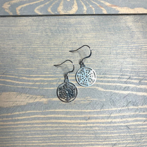 Handcrafted earrings with all stainless steel materials.