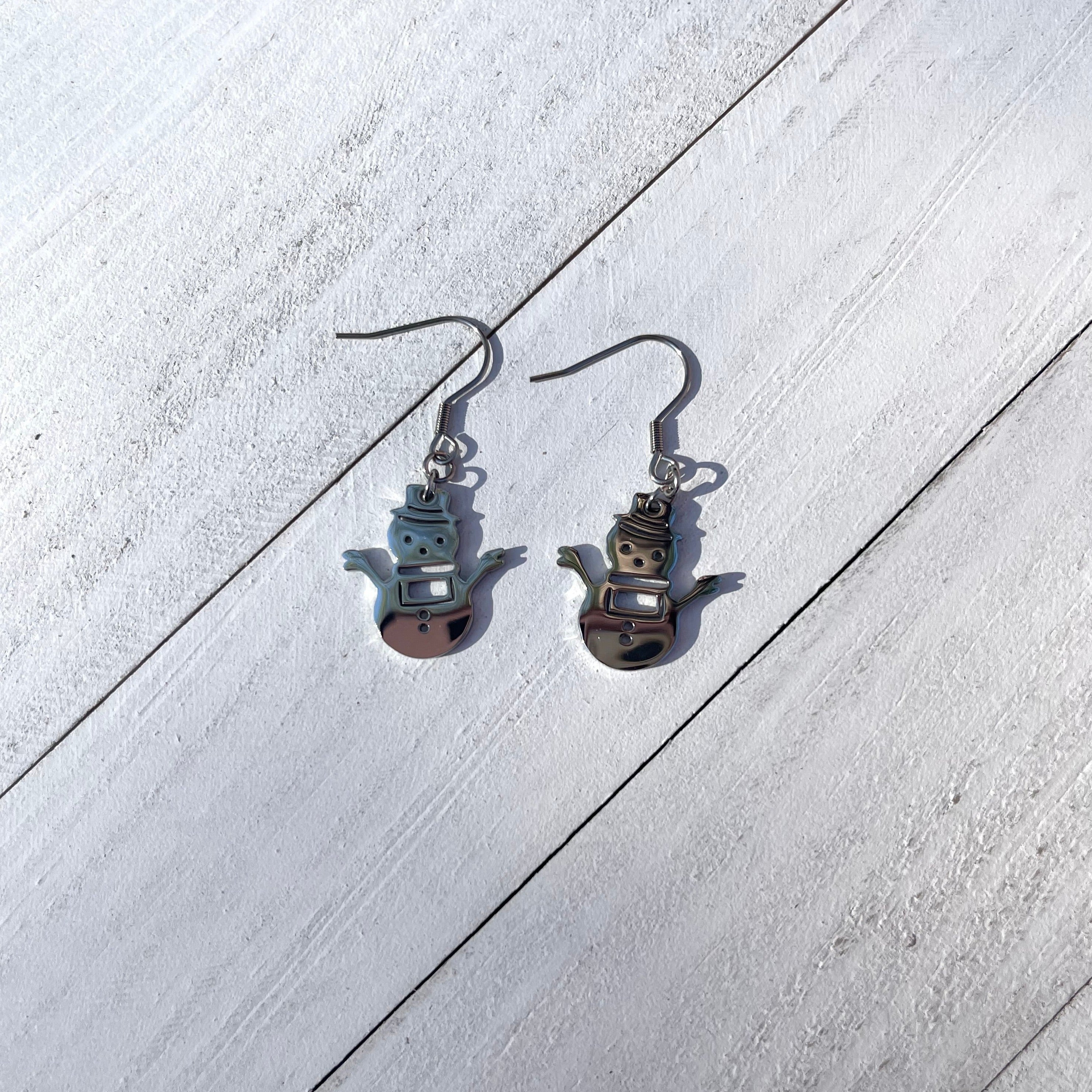 Handcrafted earrings with all stainless steel materials.