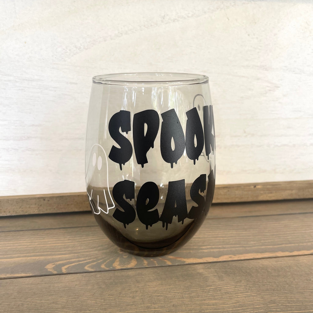 Glass stemless wine glass adorned with witty saying in permanent vinyl. Holds 20 ounces of liquid. Care instructions: Hand wash only, not dishwasher safe, do not microwave, and do not soak. 