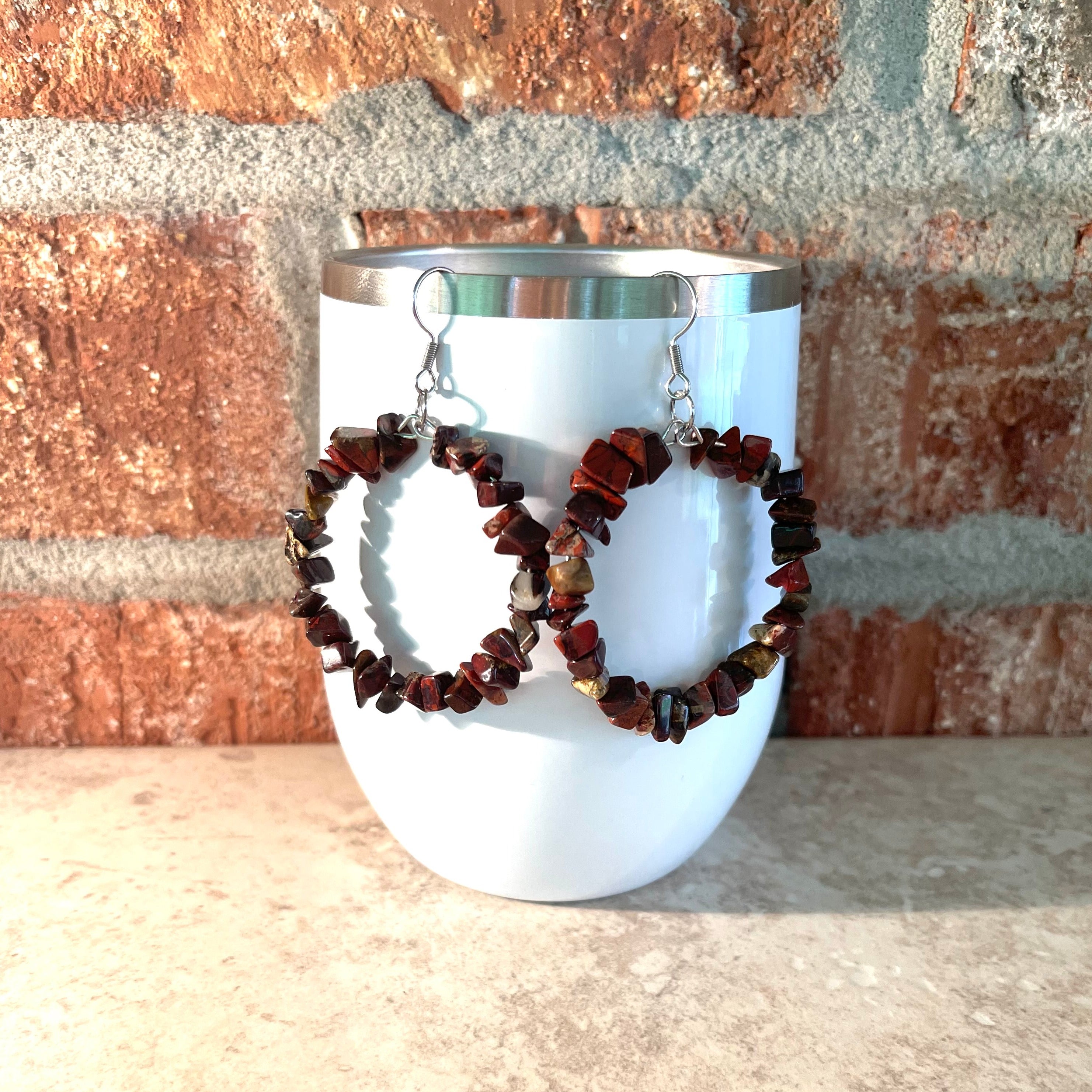 Jasper Round Hoop Earrings