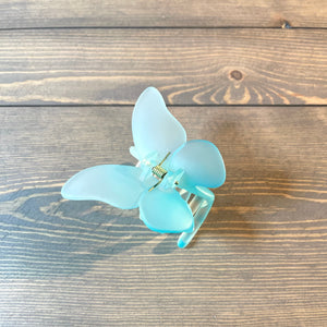 Matte Butterfly Hair Claw Clip. 100% Acrylic. Ice Matte coated. Size: Approximately 3"x2.5"