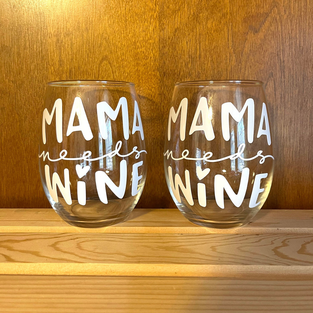 Glass stemless wine glass adorned with witty saying in permanent vinyl.  Holds 20 ounces of liquid. Care instructions: Hand wash only, not dishwasher safe, do not microwave, do not soak.