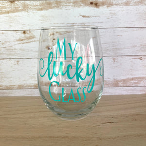 Glass stemless wine glass adorned with witty saying in permanent vinyl.  Holds 20 ounces of liquid. Care instructions: Hand wash only, not dishwasher safe, do not microwave, do not soak.