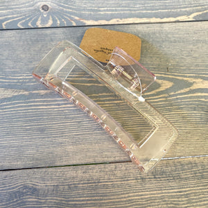 Jumbo size solid long rectangle hair clip. Size: Approx. 5 inch X 2.2 inch 100% acrylic.