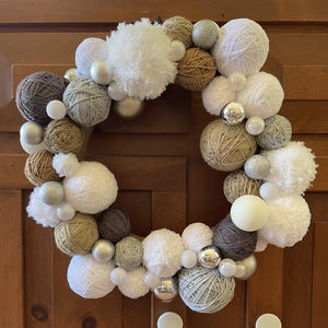 Handcrafted wreath.  Made for indoor display. Made on 15.6 inch wreath base. 