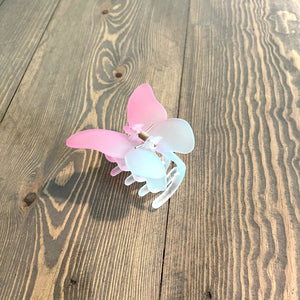 Matte Butterfly Hair Claw Clip. 100% Acrylic. Ice Matte coated. Size: Approximately 3"x2.5"