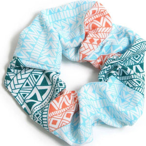 Aztec print scrunchie. 100% polyester.